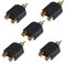 BRIEFCEC Adattatore Splitter RCA Y Adattatori RCA Maschio a Doppio Femmina Mini Adattatore per Subwoofer, Phono, AV, Coassiale Audio 1 RCA Maschio a 2 RCA Femmina(1-Maschio a 2-Femmina, 5Pezzi, Oro)