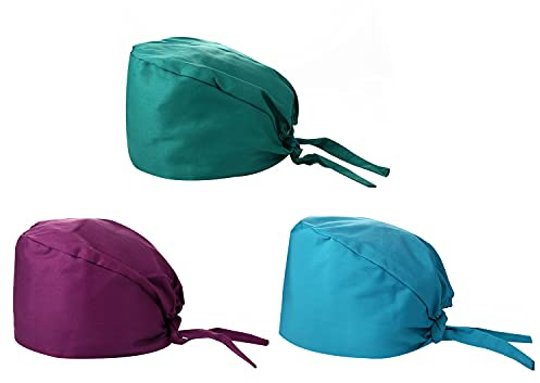 JewelryWe Op Hauben Damen Herren Baumwolle Chirurgische Hut Verstellbar Kochmütze Kopfhauben Peeling Kappe für Arzt Krankenschwester Zahnarzt Koch Chemo Bandana