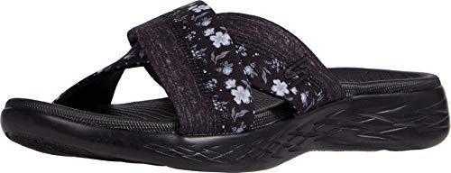 Skechers Women's Performance, On The GO 600 - Blooms Sandal, Black/Grey, 7 W US
