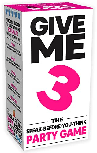 GIVE ME 3 - Das Speak-Before-You-Think Partyspiel | Brettspiele für Erwachsene | Schnelles und lustiges Spiel zum Spielen mit Freunden | Kartenspiele für 2 Spieler oder mehr