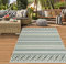 Teppich-Traum In- & Outdoor Teppich Sisal Optik Balkon Küche Wohnzimmer Terrasse gestreiftes Zickzack Rauten Diamantenmuster grün Sand Größe 80x150 cm