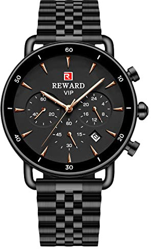 rorios Mode Herren Uhren Wasserdicht Analog Quartz Uhren mit Edelstahl Armband Chronograph Business Uhren für Männer Herren