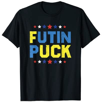 Puck Futin I Stand With Ukraine - Anti Putin Ukrainian Flag T-Shirt