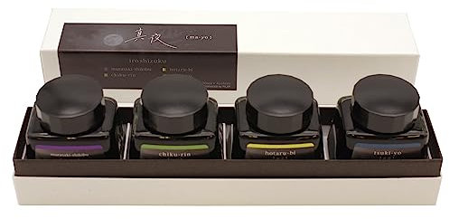 Limited Edition Fountain Pen Bottle Ink, 1.0 fl oz (30 ml), Iroshizuku 4 Color Set [Midnight] INK-120L-4CMAY