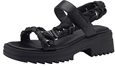 Tamaris Damen Sandaletten, Frauen Sandalen,TOUCHit-Fußbett,Freizeitschuhe,offene Schuhe,Strandschuhe,Sommersandalen,bequem,flach,Black,40 EU