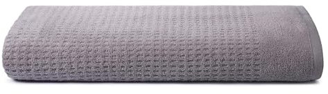 OSAMA Sweet Home SW 84009575 Waffel-Badetuch, Reine Baumwolle, Zero Twist, Frostgrau, 70 cm x 140 cm