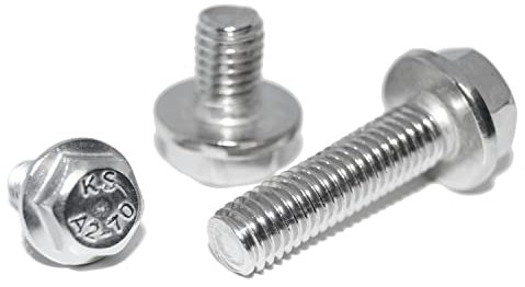 Sechskantschrauben mit Flansch M10X60 4 Stück DIN 6921 A2 Edelstahl rostfrei, Vollgewinde ohne Sperrverzahnung