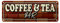 Blechschild gewölbt 27x10cm Coffee & Tea Bar Kaffee Tee Deko Geschenk Schild