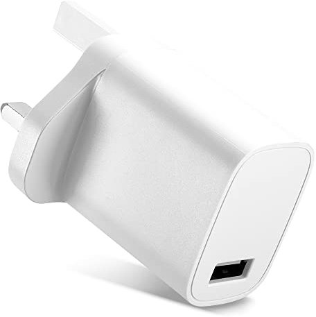 CELLONIC 1 Port USB Charger UK-Plug 5V 3A 15W Charging Mains Wall USB Adapter Outlet Socket 100V-240V for Phone, Tablet, Speakers