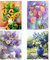 SupLetsico Diamond Painting, 4 Stück 5D Diamant Painting Blumen Bilder, Blume Diamant Painting Malerei für Erwachsene Full Drill DIY Kristall Set für Haus Wall Dekoration Geschenk(30x40cm)
