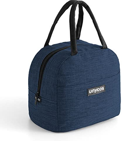 unycos - Bolsa Térmica Porta Alimentos【7L】Nevera Portátil con Aislamiento, Lunch Box Impermeable, Hermética e Isotérmica, Porta Fiambrera para Almuerzo, Oficina, Viaje, Pícnic o Colegio (Azul Marino)