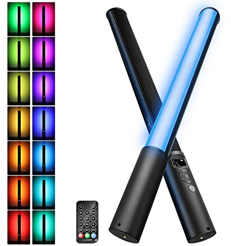 LUXCEO P400S LED Videoleuchte RGB Lichtstab Fotografie,LED Fotografie Volle Farbe Licht,2500mAh, 2500K-6500K,1100 Lumen,Full Color,12 Effekte für TikTok,Vlog,YouTube,Fotografie
