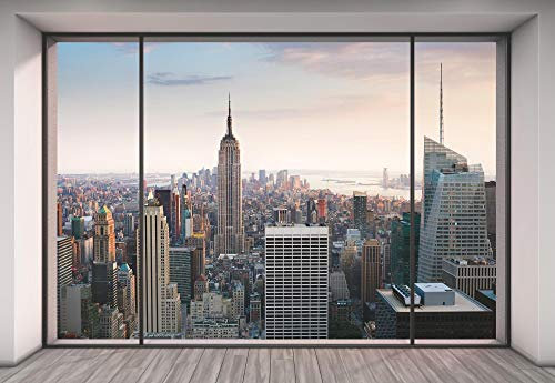 Vlies Fototapete - Penthouse - Größe 400 x 260 cm - Urban, Stadt, Ausblick, Tapete, Skyline