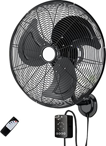 Ventilador de montaje en pared industrial de 20 pulgadas, ventilador de pared oscilante de 120 °, 3 velocidades, ventilador de metal, inclinación ajustable, for almacén, invernadero ( Color : Remote c