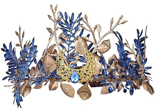 MOSTORY Handgefertigte Feenkrone Lorbeerkranz für Mittelalter Accessoires, Wald Elfen Tiara für Renaissance Hochzeit Cosplay Karneval