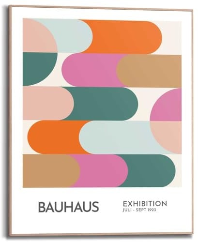 REINDERS Gerahmtes Bild, Bauhaus Style, Wohnzimmer, Bilder, Wanddeko, Room Decor, MDF, Mehrfarbig, 50x40cm