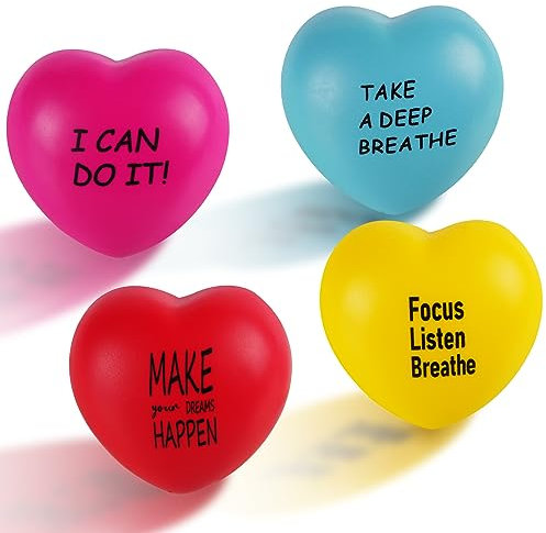 Ainiv 4Pz Antistress, Palline Squeeze Antistress in Schiuma, Pallina Antistress per Festa, Regali di Compleanno, Giocattoli da spremere per Ansia, Fidget, Tensione - Amore