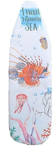 XNSHUN Bügelbrettbezug Bügeltischbezug, Extra Dick Klassischer Baumwollbezug Mit Elastischem Gummizug, Extra Dampfdurchlässig Bügelbrettbezug Für Dampfbügelstation/Dampfbügeleisen, 140x50cm (Stil I)