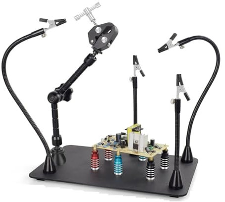 The Third Hand Strong Magnetic Base PCB Holder Third Hand Tool Welding Repair Tool Soldering Stand Heat Gun Bracket Helping Hands (Color : SS3M-BK)