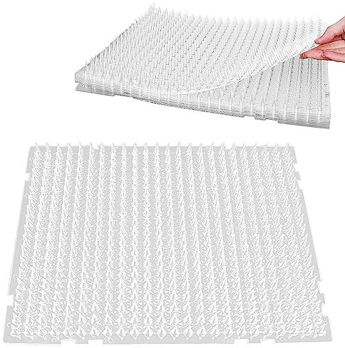 LZLUCKCOME Cat Repellent/Deterrent Outdoor/indoor Scat Mat for Cats, Indoor/Outdoor Deterrent Training Spike Mat Devices, for Cats, Dogs, Pests (42 * 33.8 * 2 CM, Transparent)