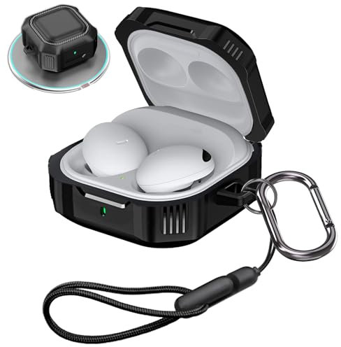 Étui de Protection pour Samsung Galaxy Buds FE/Buds 2 Pro/Buds 2/Buds Pro/Buds Live, étui Anti-Chocs, Protection des écouteurs pour Chargeur avec Mousqueton et Sangle durables