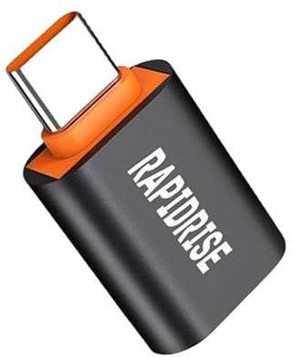 RAPIDRISE USB Type C Male to USB A 3.0 Female Adapter OTG 10A 240W Fast Charging & 10Gbps Data Transfer for I-phone 15,MacBook Air,I-pad Pro,Samsung,Oneplus,Pixel 8,Thunderbolt,Flash Drive(Black)