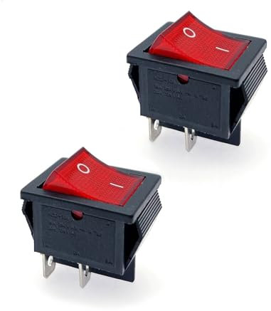 JZK 2x ON OFF Interruttore a bilanciere acceso spento 16A 250V 20A 125V AC 2 Posizione 4 Terminali 4 Pin DPST Luce rossa interruttore del pulsante di accensione ON/OFF rettangolare KCD