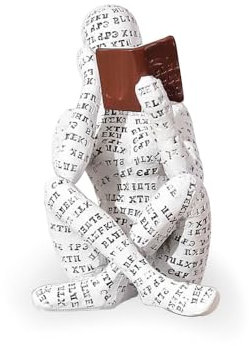Moderne Lesefrau Figur - Home Decor Pulp Thinker Statu Bücherwürmer Abstrakte Skulptur Dekoration für Zuhause, Büro, Wohnzimmer (B)
