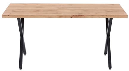 Dynamic24 Tisch 160x90 Wildeiche Dekor Küchentisch Speisetisch Esstisch Esszimmer Küche