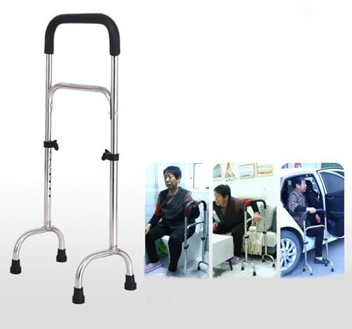ZHXIANG Stock mit breiter Basis mit Vier Beinen, Verstellbarer Vierbein-Gehstock, Mobilitätshilfe zum Stehen, stabile, leichte Gehstöcke aus Edelstahl