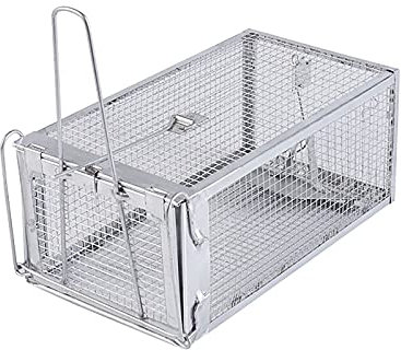 YQYBF Mäusefalle Aus Draht, Lebendfalle Mäuse Ratten Lebendfalle Mausefalle Rattenfalle Wiederverwendbare Rattenfalle Tierfalle Set Hasen Hamster,Silber