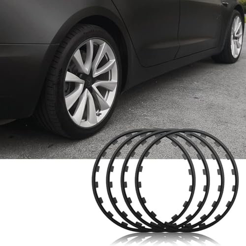 RVUEM Schwarz,19in, Alufelgen Randring, 16-21 Zoll Felgenschutz, Universeller Radnaben Dekorstreifen, Rad Kantenschutzring, Gute ElastizitäT, 4er-Set