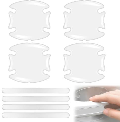 Car Door Handle Protector Sticker, 8 Pcs Universal Fit Transparent Anti-Scratch Stickers for Car Door Handles and Bowls Thick Glue Paint Protection Film Foil Covers for Protective Auto Recessed Grips