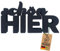 Schön Hier Schriftzug - Schön-Hier Schild - Figur zum Hinstellen - Wohnzimmer Dekoration für zu Hause - Aufsteller - Home Deko - Regal - Kommode - Garten - Flur - 3D Buchstaben aus Kunststoff (M)