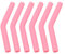 6 cannucce in silicone, riutilizzabili, in silicone, diametro esterno 10 mm, cannuccia in silicone per bambini, cannuccia in acciaio inox (rosa)
