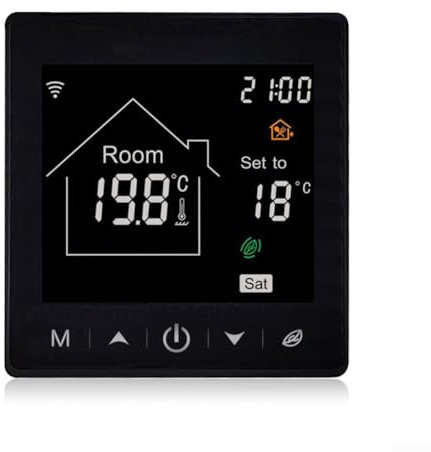 Honseadek Termostato inteligente WiFi termostato programable de calefacción eléctrica, termostato programable portátil de calefacción eléctrica (negro 16A)
