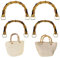 Yayatty 4 Pz Maniglie in Bambù Manici, Manici Bamboo per Borse La Realizzazione di Borse, Maniglia per Borsa Ricambio per Artigianale Fai da Te Maniglie Borsa Tote