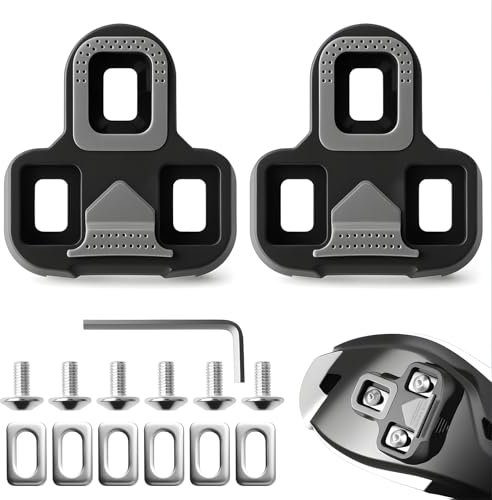Tacchette Compatibili con Look Keo, Set da 6 Pezzi 3 Fori in TPU, Tacchette Grigie Antiscivolo per Pedali Bici da Corsa, Regolabili e Resistenti, per Blade 2 Max Classic 3 Easy
