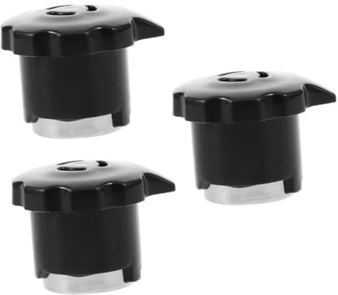 VILLCASE 3 Stück Zubehör Für Auslassventile Ventile Für Schnellkochtöpfe Druckventil Für Schnellkochtopf Abnehmbar Dampfkochtopf Schnellkochteilteil Teile Griffe Schwarz Aluminiumlegierung