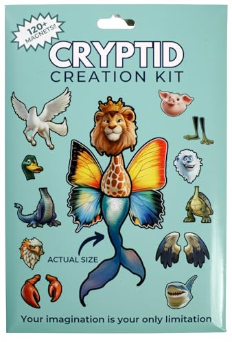 Cryptid Bauset Kühlschrankmagnete – über 120 lustige filmähnliche magnetische Monster und Kryptiden für Kinder – buntes wasserbeständiges, gestanztes Monster-Magnet-Set für Kinder von 5 bis 105 Jahren