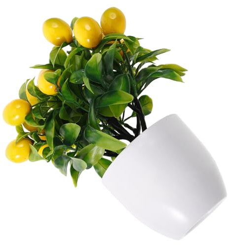 Cabilock Citronnier De La Plante en Pot À L'intérieur Faux Citronnier Petit Vrai Réaliste Simulé Faux Bonsaï Domestique Bonsaï Artificiel Arbre Fruitier Artificiel Plastique
