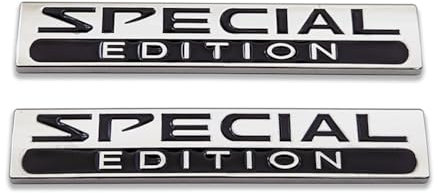 2 x Chrom-Metall-Logo, Auto-Emblem, Seitenabzeichen, 3D-Premium-Aufkleber, Rennsport, Turbo-Aufkleber (Silber und Schwarz)