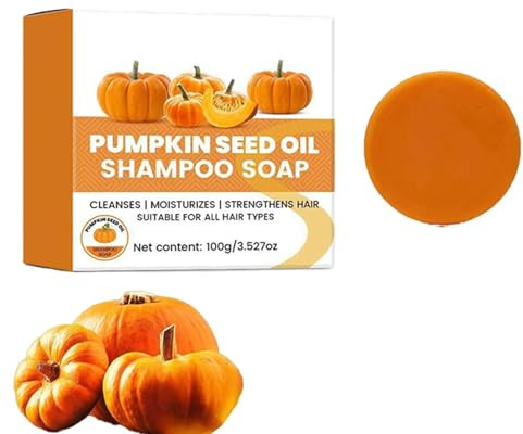 Pumpkin Seed Oil for Hair Growth Shampoo Soap,Pumpkin Seed Oil Shampoo Soap, feste Kürbiskernöl-Bar für trockenes,Pumkin Shampoo Bar and Conditioner for Hair Nourishing and Strengthening (1pcs)