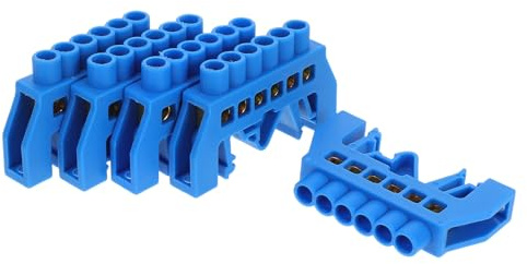 DIKACA 5 Stück Elektrisches Kupfer Klemmleisten für Wohn und Industrie Verteilersysteme mit Hoher Temperaturbeständigkeit und Präzisionsmontage in Blau