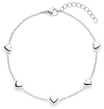 s.Oliver Damen Schmuck – Halsketten, Armbänder, Fußketten & Ohrstecker mit Herzen aus Edelstahl– Eleganter Schmuck für jeden Anlass und das perfekte Geschenk