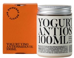 MR Beautylab-Yogurt viso antiossidante 100ml- Crema viso per pelli delicate e sensibili, vit.C, idrolato fiori d'arancio, argilla rossa, niacinamide, acido ialuronico