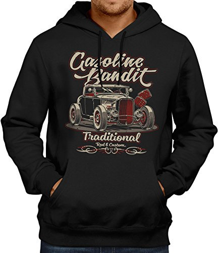 GASOLINE BANDIT Original Rockabilly Biker Racer Kapuzen-Pullover: Hot Rod Traditional-XXL