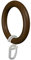 Flairdeco Gardinenringe / Ringe mit Faltenhaken, Holz, Nussbaum lackiert, 57/41 mm, 16 Stück