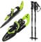 ALPIDEX Schneeschuhe 25 INCH Schuhgröße 38-45 bis 130 kg Steighilfe Tragetasche Optional Stöcke, Farbe:Lime mit Stöcken