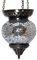 Mosaik Lampe Hängelampe Windlicht Pendelleuchte Aussenleuchte Deckenleuchte aus Glas Teelichthalter Orientalisch Handarbeit Dekoration - Gall&Zick (Schwarz/Silber)